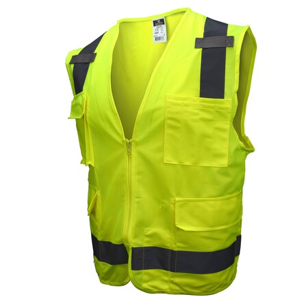 Radians Hi-Vis Surv TpR/Cl2 Sol/Mesh Safety Vest-Grn-5X SV7G5X